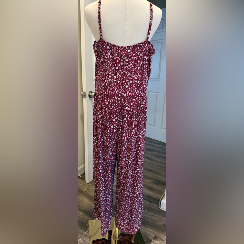 Kaileigh Rica Knit Crop Romper – Burgundy – Size XXL - Picture 2 of 6